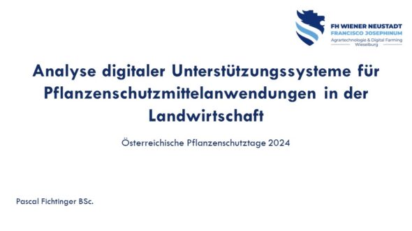 Analyse digitaler Unterstützungssysteme für Pflanzenschutzmittelanwendungen in der