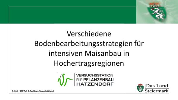 Verschiedene Bodenbearbeitungsstrategien für intensiven Maisanbau